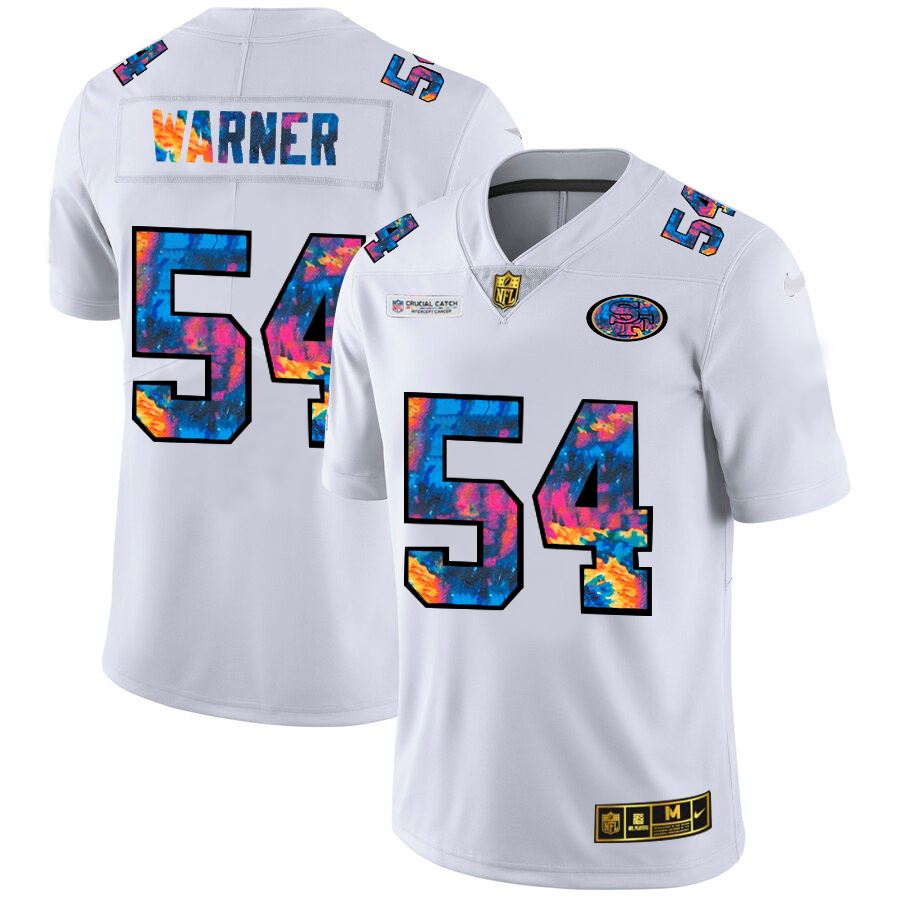 Men's San Francisco 49ers #54 Fred Warner White 2020 Crucial Catch Limited Stitched NFL Jersey